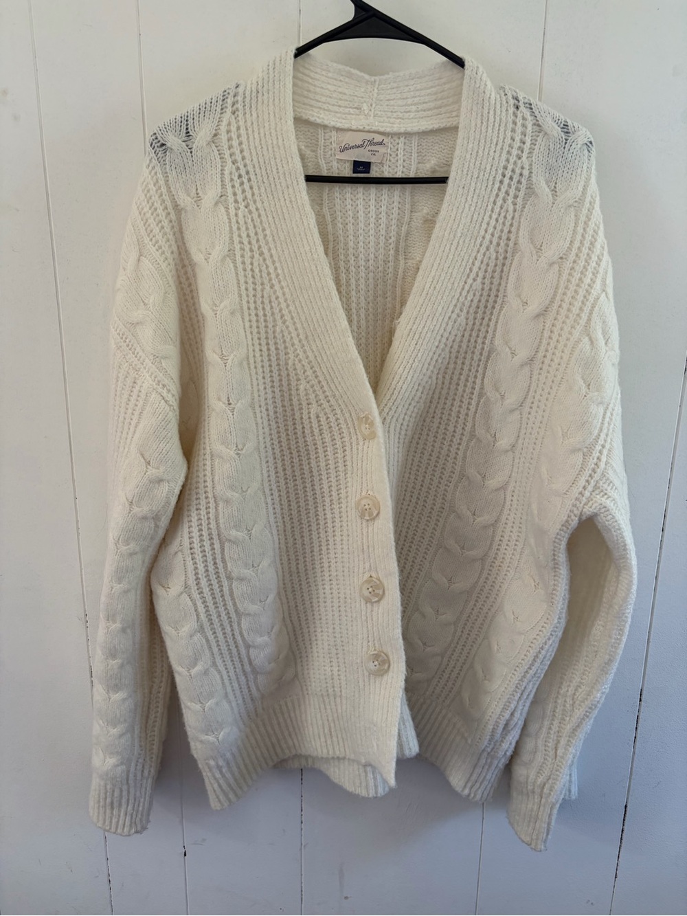 Universal Thread Cream Cable-Knit Women’s Sweater Cardigan